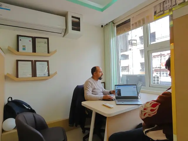 A student in a counseling session at GIEC